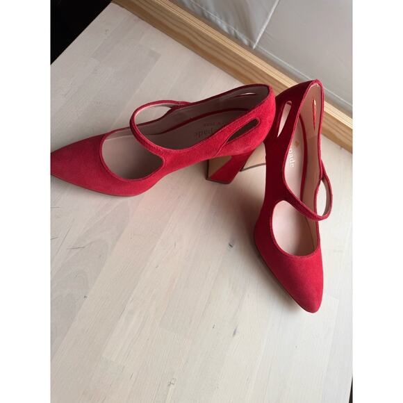 Kate Spade Red Suede Meredith Pointed-Toe Pumps Women’s Size 7 US - Picture 10 of 15